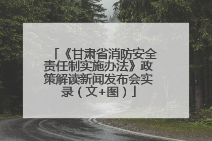 《甘肃省消防安全责任制实施办法》政策解读新闻发布会实录（文+图）