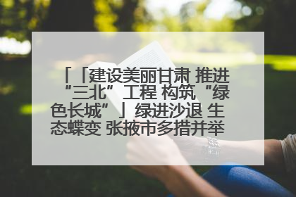 「建设美丽甘肃 推进“三北”工程 构筑“绿色长城”」绿进沙退 生态蝶变 张掖市多措并举加大防沙治沙力度