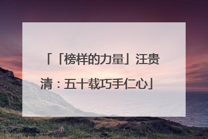 「榜样的力量」汪贵清：五十载巧手仁心