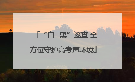 “白+黑”巡查 全方位守护高考声环境