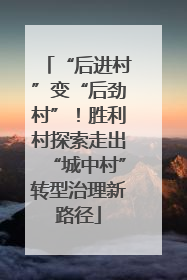 “后进村”变“后劲村”！胜利村探索走出“城中村”转型治理新路径