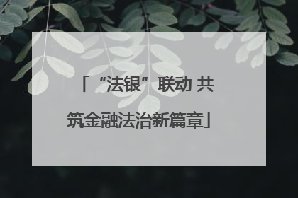 “法银”联动 共筑金融法治新篇章