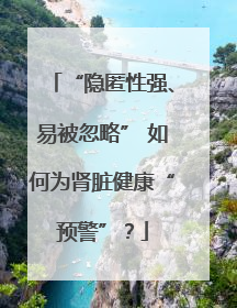 “隐匿性强、易被忽略” 如何为肾脏健康“预警”？