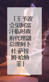 王予波会见阿富汗临时政府代理副总理阿卜杜·萨拉姆·哈纳菲