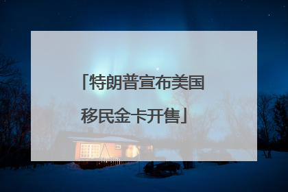 特朗普宣布美国移民金卡开售