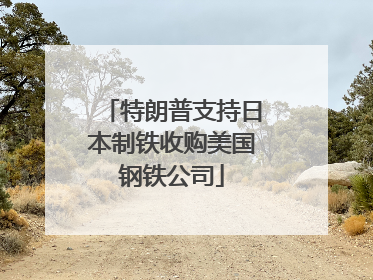 特朗普支持日本制铁收购美国钢铁公司