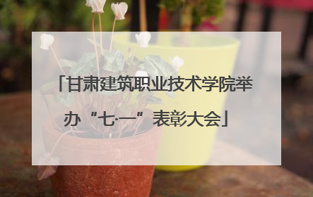 甘肃建筑职业技术学院举办“七·一”表彰大会