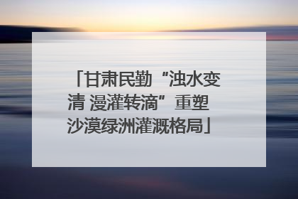 甘肃民勤“浊水变清 漫灌转滴”重塑沙漠绿洲灌溉格局