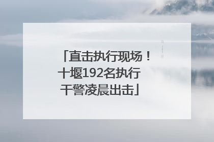 直击执行现场！十堰192名执行干警凌晨出击
