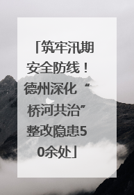 筑牢汛期安全防线！德州深化“桥河共治”整改隐患50余处