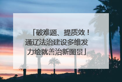 破难题、提质效！通辽法治建设多维发力绘就善治新图景