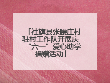 社旗县张腰庄村驻村工作队开展庆“六一”爱心助学捐赠活动