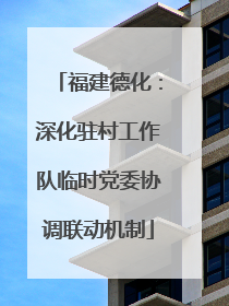 福建德化：深化驻村工作队临时党委协调联动机制