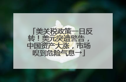 美关税政策一日反转！美元突遭警告，中国资产大涨，市场嗅到危险气息→