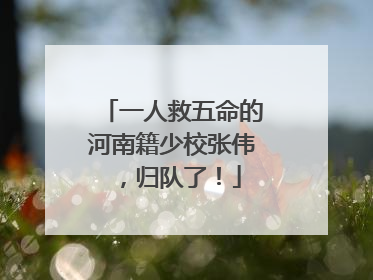 一人救五命的河南籍少校张伟，归队了！