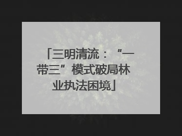 三明清流：“一带三”模式破局林业执法困境