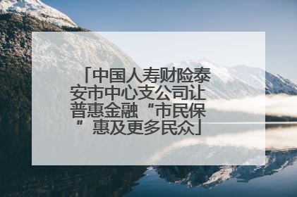 中国人寿财险泰安市中心支公司让普惠金融“市民保”惠及更多民众