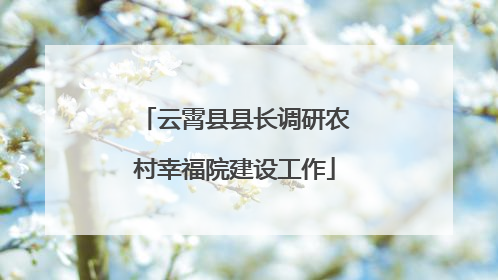 云霄县县长调研农村幸福院建设工作