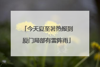 今天夏至暑热报到 厦门局部有雷阵雨