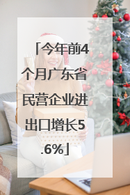 今年前4个月广东省民营企业进出口增长5.6%