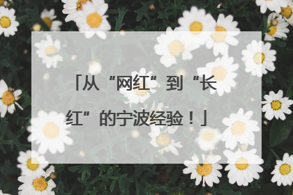 从“网红”到“长红”的宁波经验！