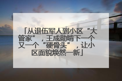 从退伍军人到小区“大管家”，王成勋啃下一个又一个“硬骨头”，让小区面貌焕然一新