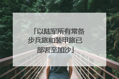 以陆军所有常备步兵旅和装甲旅已部署至加沙