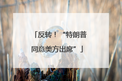 反转！“特朗普同意美方出席”