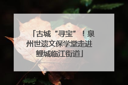 古城“寻宝”！泉州世遗文保学堂走进鲤城临江街道