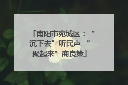 南阳市宛城区：“沉下去”听民声 “聚起来”商良策