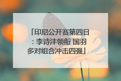 印尼公开赛第四日：李诗沣领衔 国羽多对组合冲击四强