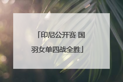 印尼公开赛 国羽女单四战全胜