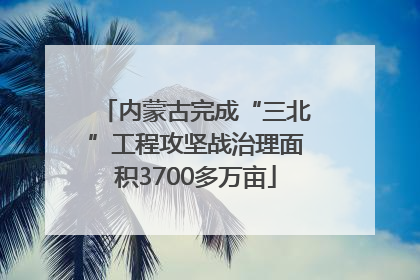 内蒙古完成“三北”工程攻坚战治理面积3700多万亩