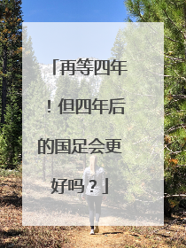 再等四年！但四年后的国足会更好吗？