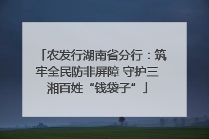 农发行湖南省分行：筑牢全民防非屏障 守护三湘百姓“钱袋子”