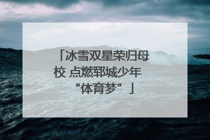 冰雪双星荣归母校 点燃郓城少年“体育梦”
