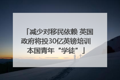 减少对移民依赖 英国政府将投30亿英镑培训本国青年“学徒”