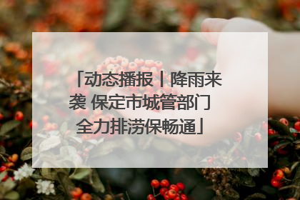动态播报丨降雨来袭 保定市城管部门全力排涝保畅通