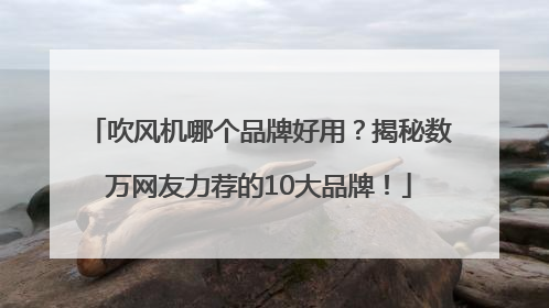 吹风机哪个品牌好用？揭秘数万网友力荐的10大品牌！