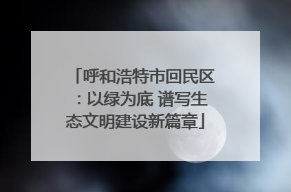 呼和浩特市回民区：以绿为底 谱写生态文明建设新篇章