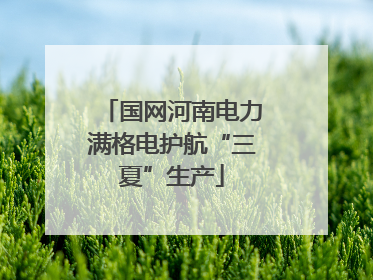 国网河南电力满格电护航“三夏”生产