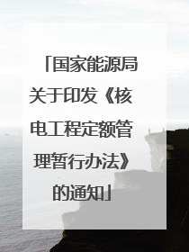 国家能源局关于印发《核电工程定额管理暂行办法》的通知