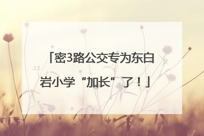 密3路公交专为东白岩小学“加长”了！