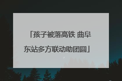 孩子被落高铁 曲阜东站多方联动助团圆