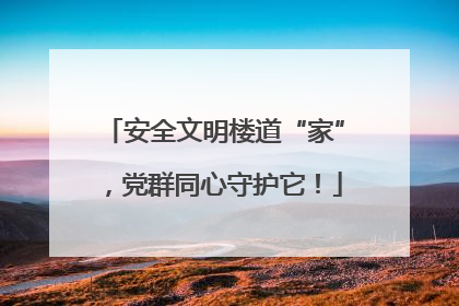 安全文明楼道“家”，党群同心守护它！