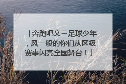 奔跑吧文三足球少年，风一般的你们从区级赛事闪亮全国舞台！