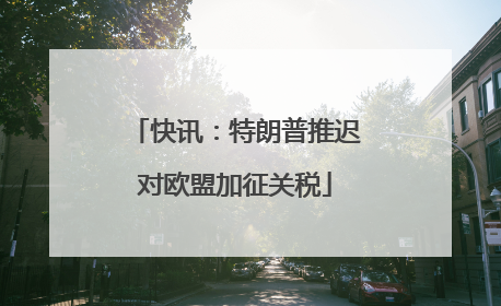 快讯：特朗普推迟对欧盟加征关税