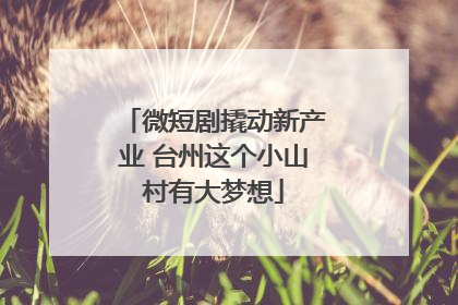 微短剧撬动新产业 台州这个小山村有大梦想