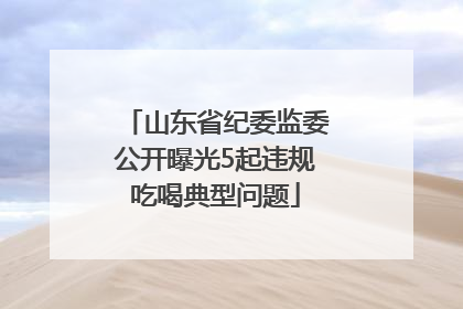山东省纪委监委公开曝光5起违规吃喝典型问题