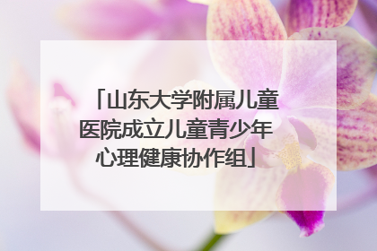 山东大学附属儿童医院成立儿童青少年心理健康协作组